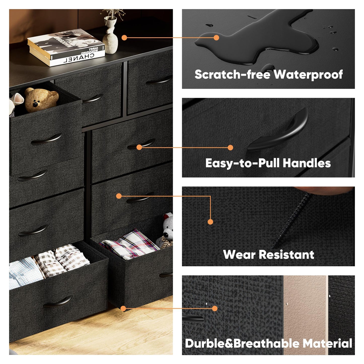 Black Combination storage cabinet