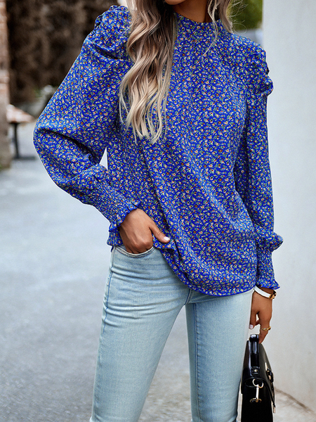 Printed Shirt Round Neck Long Sleeved Shirt HW5687FLZB