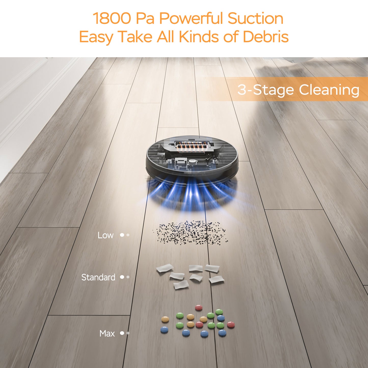 Geek Smart Robot Vacuum Cleaner G6 Plus, Ultra-Thin, 1800Pa