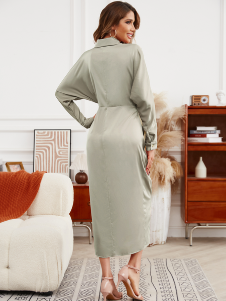 Stylish Pleated Shirt Dress