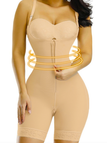 Open-Bust Mid-thigh Bodysuit Shapewear HWFD94Y6A8