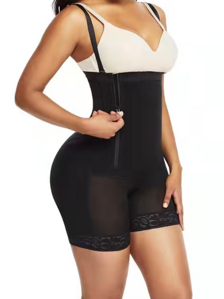 Mid-thigh Bodysuit Shapewear with Zipper HWFD97HPNL