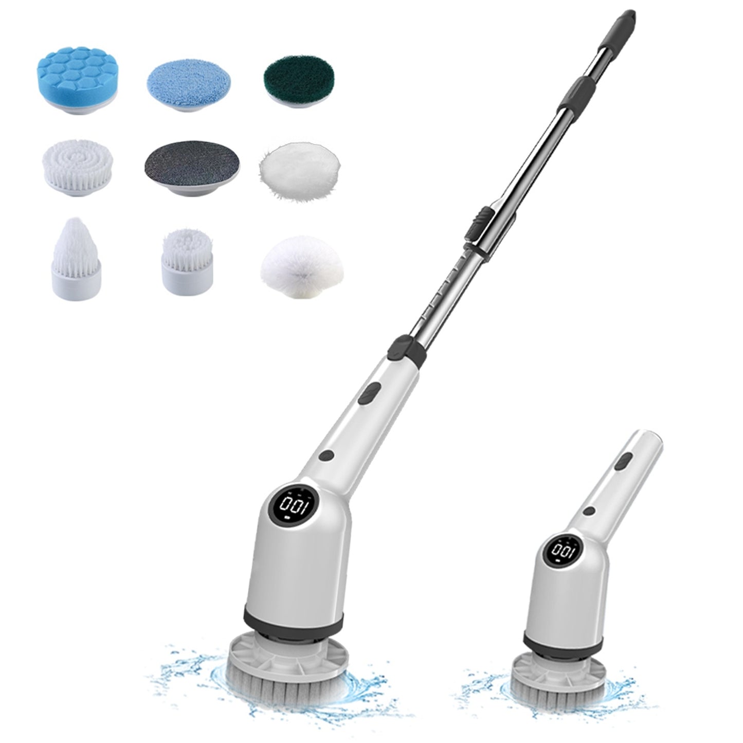 Cordless Electric Spin Scrubber 360 Degrees 3 Speeds Power Cleaning Brush