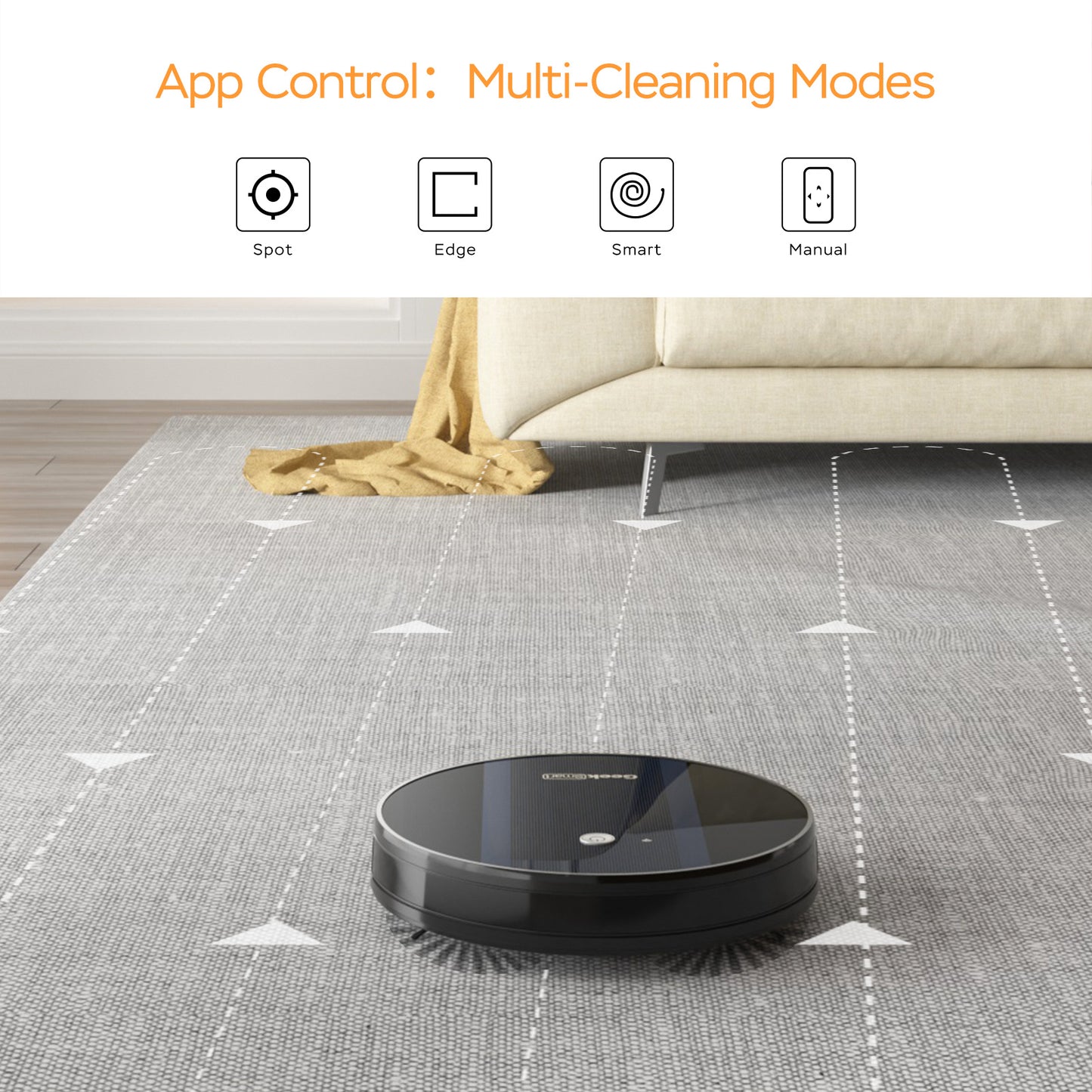 Geek Smart Robot Vacuum Cleaner G6 Plus, Ultra-Thin, 1800Pa