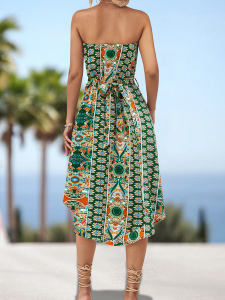 Strapless Printed Dress HWWK2XX6VA