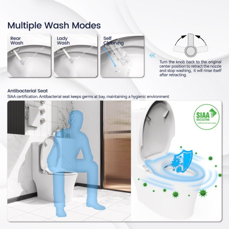Smart Bidet Toilet Seat Adjustable Heated Seat With Water Temperature