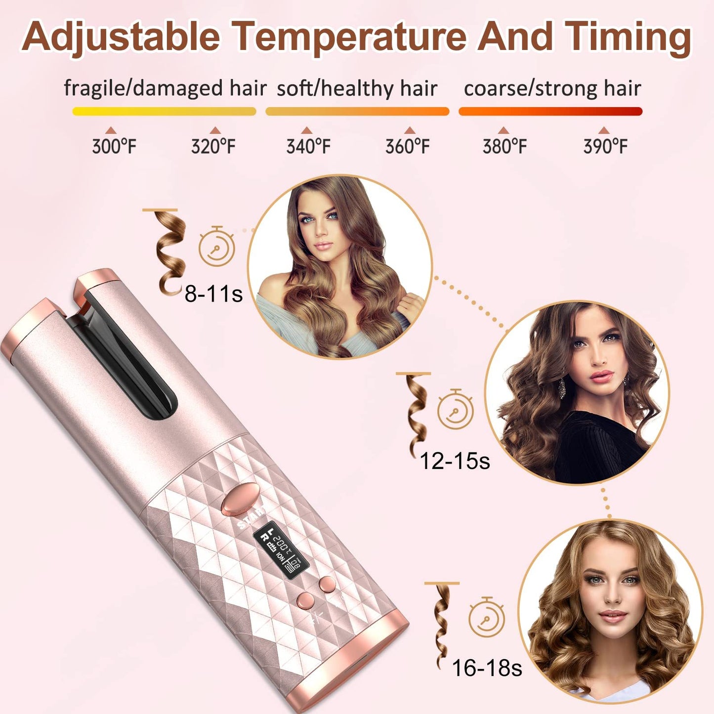 Portable Automatic Hair Curling Iron Wand