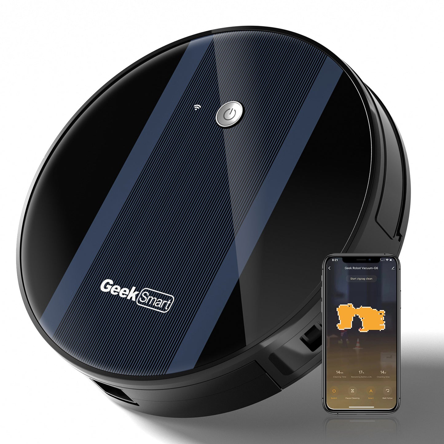 Geek Smart Robot Vacuum Cleaner G6 Plus, Ultra-Thin, 1800Pa