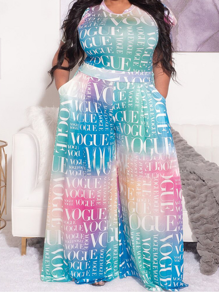 Summer bright color vogue Printed Two-Piece Set HCZ7NQ6PHN