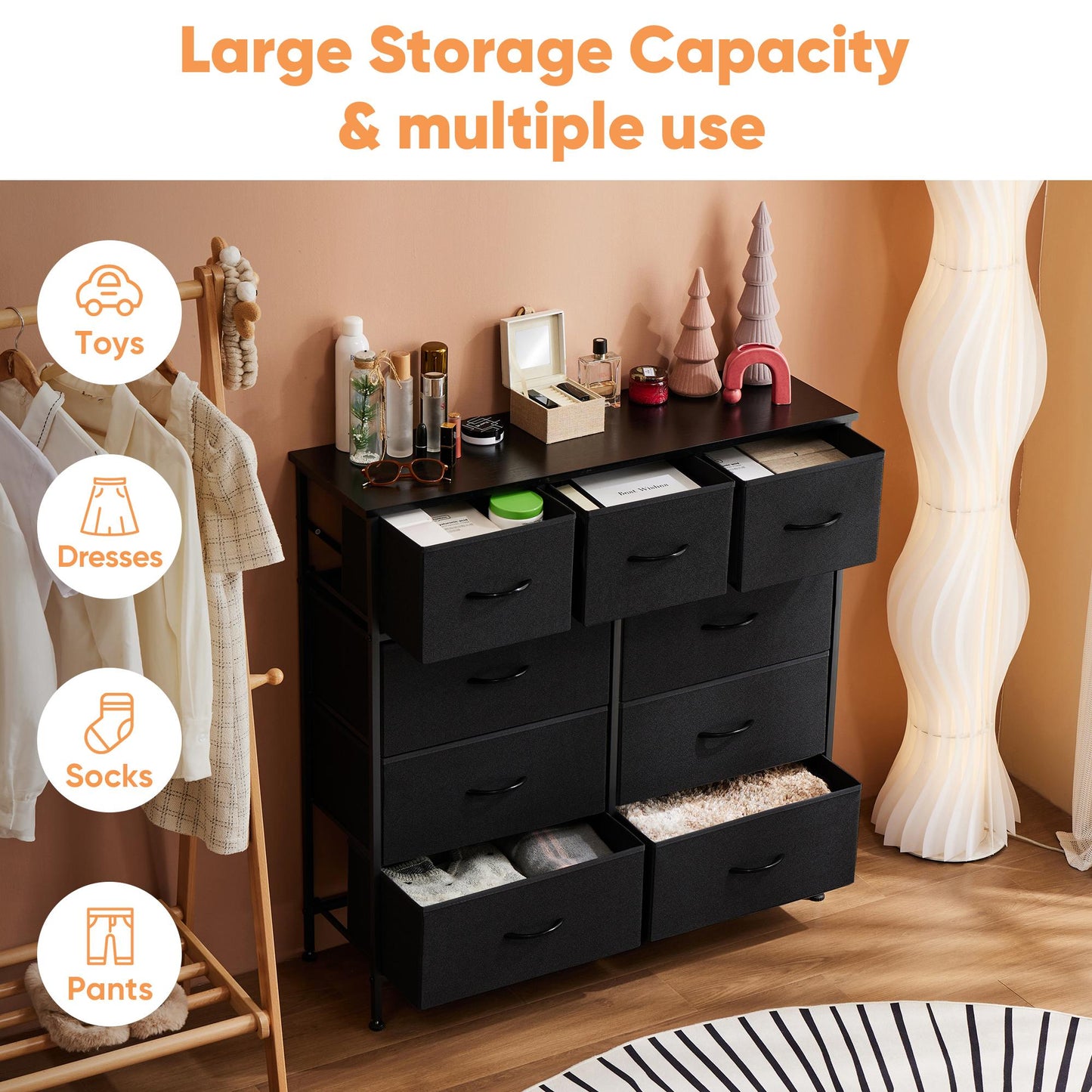 Black Combination storage cabinet