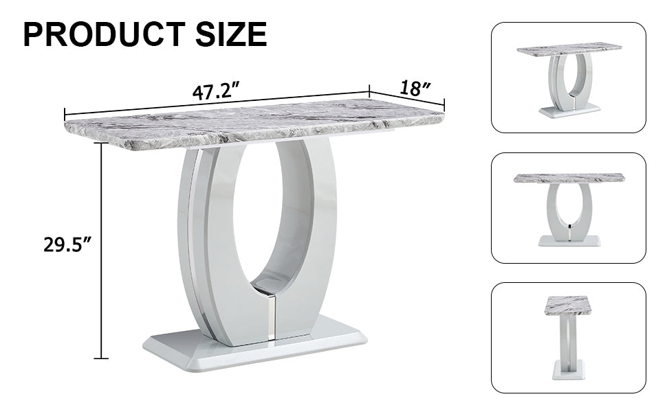 Modern minimalist light gray MDF material rectangular counter bar table 47.2 "x 18" x 29.5 "for bedroom bedside entrance, house balcony, office bathroom BT-1280 W1151S00649