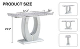 Modern minimalist light gray MDF material rectangular counter bar table 47.2 "x 18" x 29.5 "for bedroom bedside entrance, house balcony, office bathroom BT-1280 W1151S00649