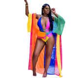 Sexy Candy Color Positioning Printing, Stitching Two-piece Swimsuit
