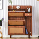 Japanese rattan shoe cabinet, bed top cabinet Brown