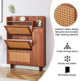 Japanese rattan shoe cabinet, bed top cabinet Brown