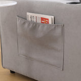 {VIDEO Provided}3-in-1 Upholstered Futon Sofa Convertible Sofa bed,Foldable Tufted Loveseat with Pull Out Sleeper Couch Bed,Folding Mattres Love Seat Daybed W/Side Pockets and Cup Holder, Light Gray