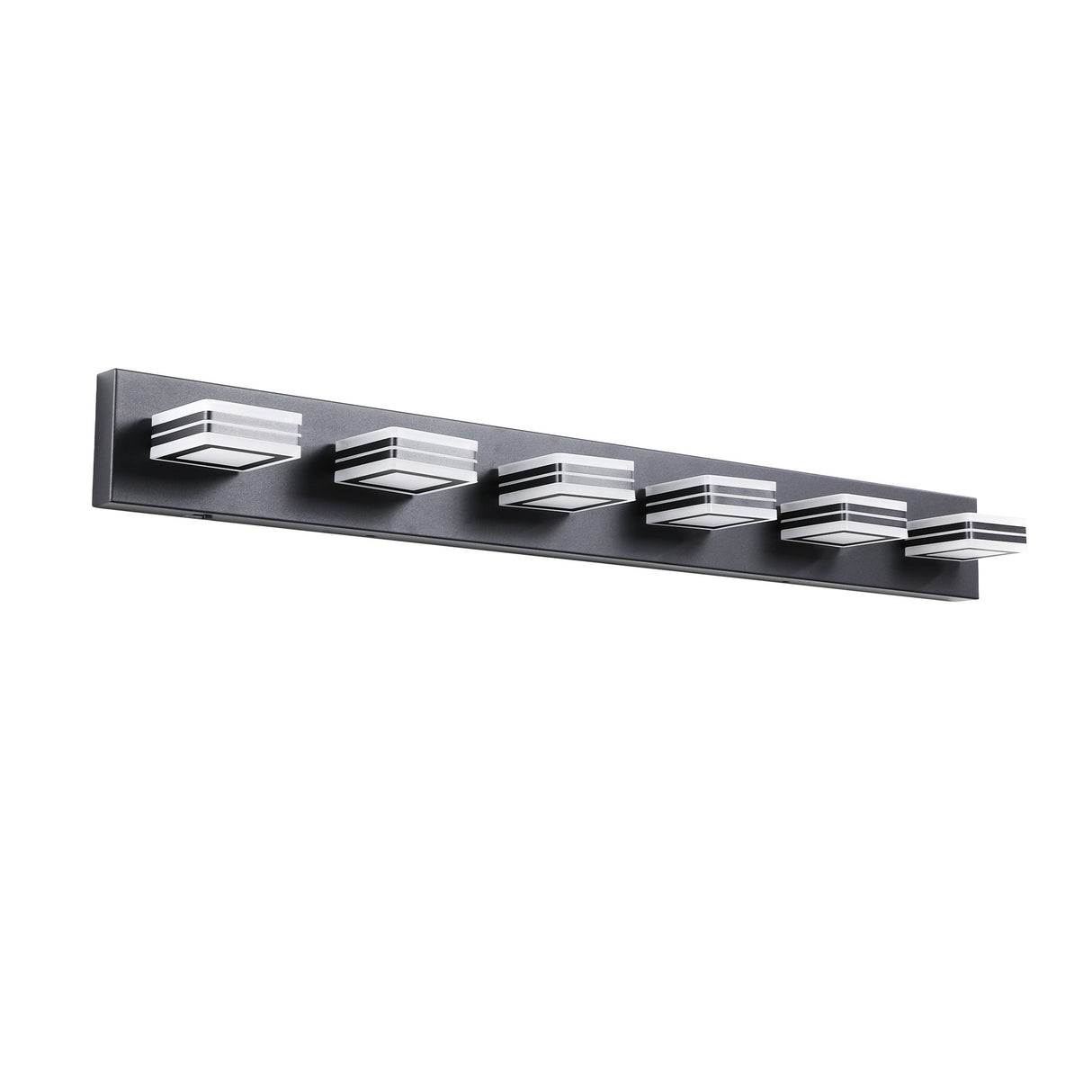 Modern 6-Light LED Vanity Light - Sleek Bathroom Wall Fixture, Iron & Acrylic, Dimmable & Energy-Efficient, Ideal for Mirror Lighting