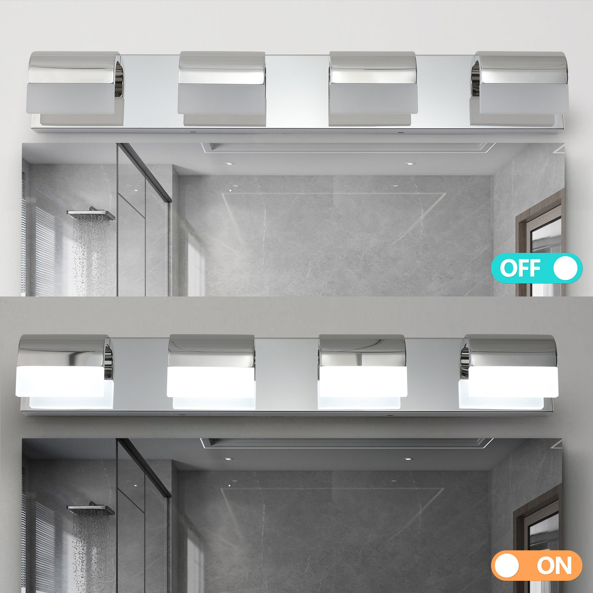 Modern Bathroom Vanity Lighting 4-Light LED Vanity Lights Over Mirror Bath Wall Lighting