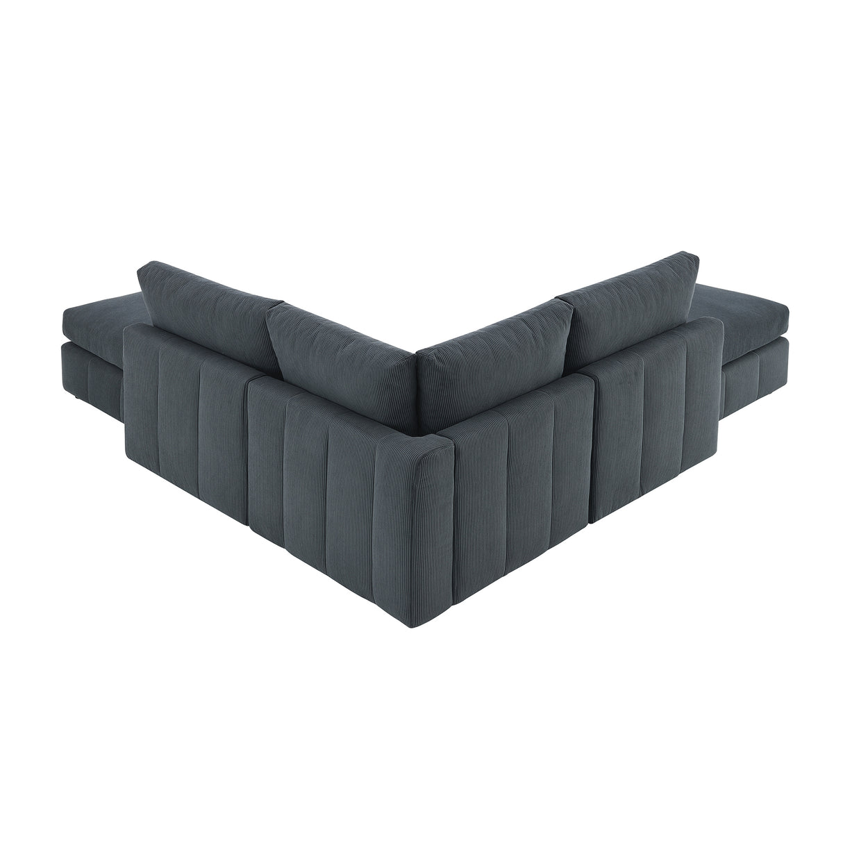 [VIDEO provided][New]93"Modern Sectional Sofa with Vertical Stripes,5-Seat Armless Couch Set with Convertible Ottomans,Various Combinations,L-Shape Indoor Furniture for Living Room,Apartment, 2 Colors