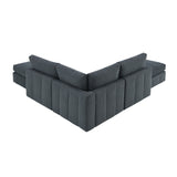 [VIDEO provided][New]93"Modern Sectional Sofa with Vertical Stripes,5-Seat Armless Couch Set with Convertible Ottomans,Various Combinations,L-Shape Indoor Furniture for Living Room,Apartment, 2 Colors