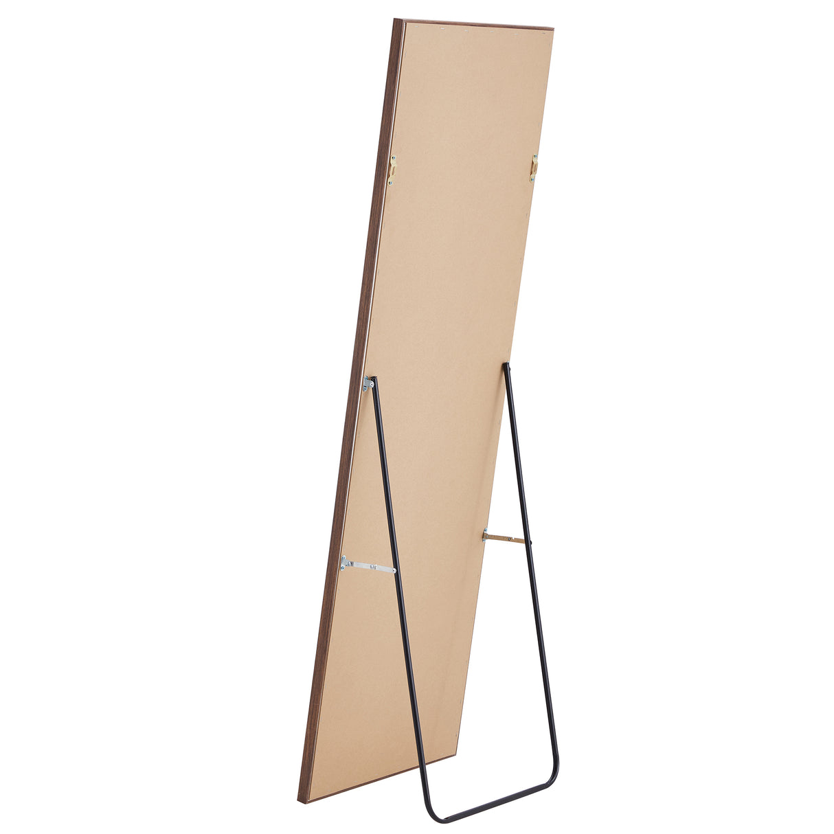 Third generation packaging upgrade, thickened border, brown wood grain solid wood frame full length mirror, dressing mirror, bedroom entrance, decorative mirror, and floor standing mirror. 57.9"*18.1"