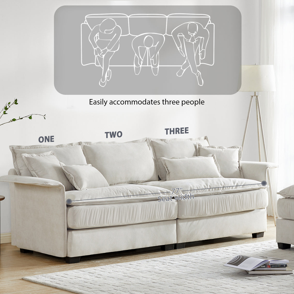 [VIDEO provided][New]95*66"Oversized Luxury Sectional Sofa with Bentwood Armrests,4 seat Upholstered Indoor Furniture with Double Cushions,L Shape Couch with Ottoman for Living Room,Apartment,3 Colors