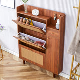 Japanese rattan shoe cabinet, bed top cabinet Brown