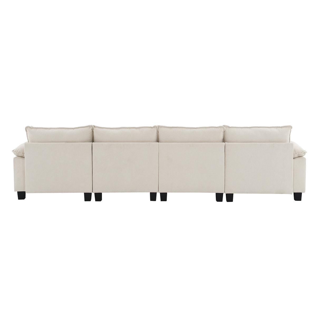 [New]Wide Seat Corduroy Modular Sectional Sofa Bed, Sleeper Couch Set with Armrest Pillow,6 Seat Free Combination Sofa with Ottomans, Oversized Indoor Furniture for Living Room, 2 Colors