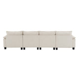 [New]Wide Seat Corduroy Modular Sectional Sofa Bed, Sleeper Couch Set with Armrest Pillow,6 Seat Free Combination Sofa with Ottomans, Oversized Indoor Furniture for Living Room, 2 Colors