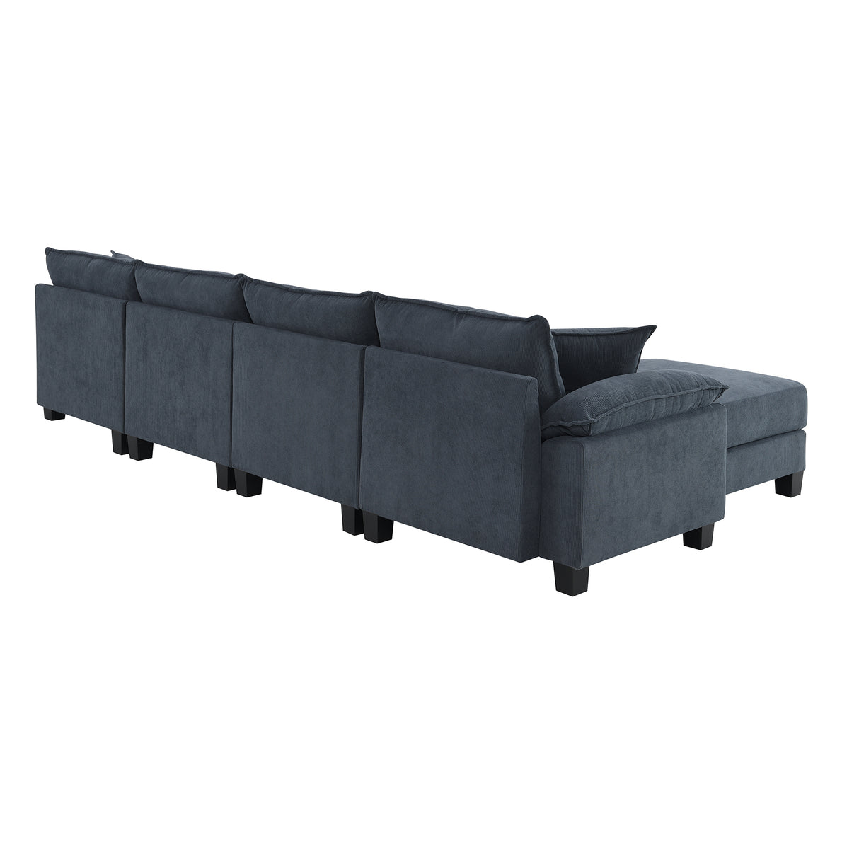 [New]Wide Seat Corduroy Modular Sectional Sofa Bed, Sleeper Couch Set with Armrest Pillow,6 Seat Free Combination Sofa with Ottomans, Oversized Indoor Furniture for Living Room, 2 Colors