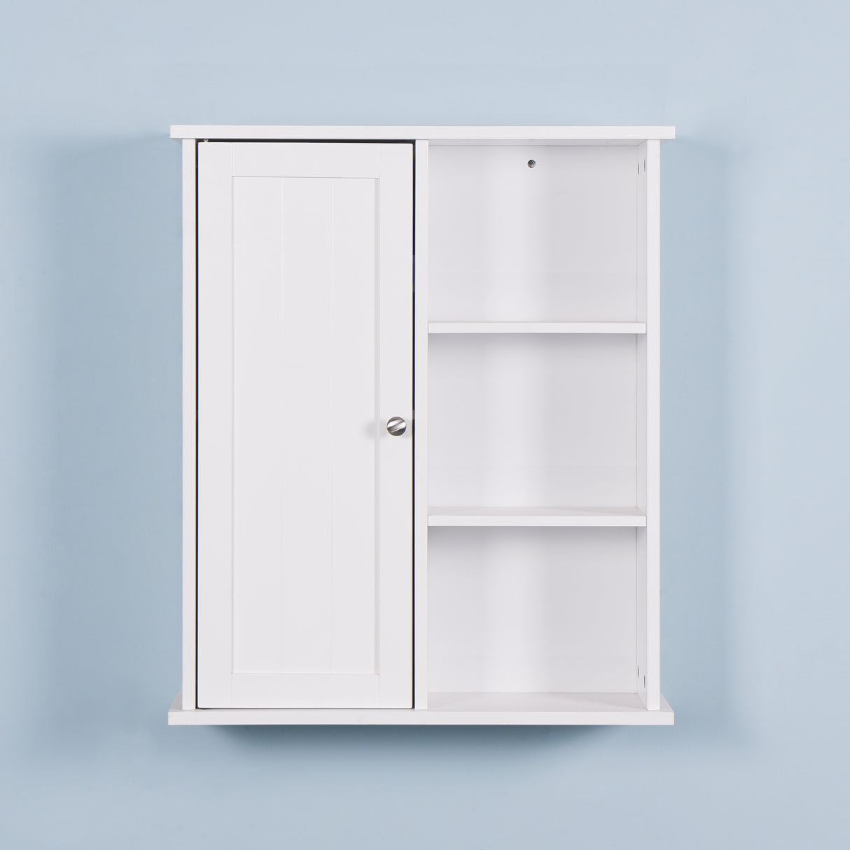Wall Mount Medicine Cabinet with a Door, Wooden Bathroom Storage Cabinet with Adjustable Shelf
