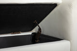 Velvet Fabric Storage Bench Bedroom Bench With Gold Metal Trim Strip
