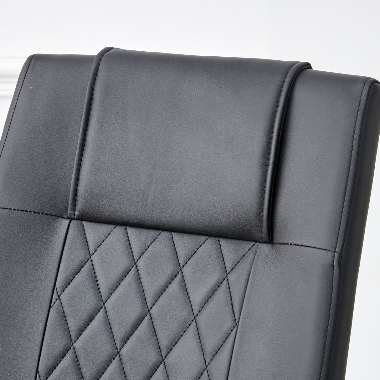 Modern dining chairs with faux leather padded seats, dining room chairs, gold metal leg upholstered chairs, suitable for kitchens, living rooms, bedrooms, and offices, set of 4 (black+PU leather)C-001