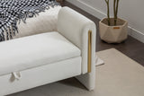 Velvet Fabric Storage Bench Bedroom Bench With Gold Metal Trim Strip