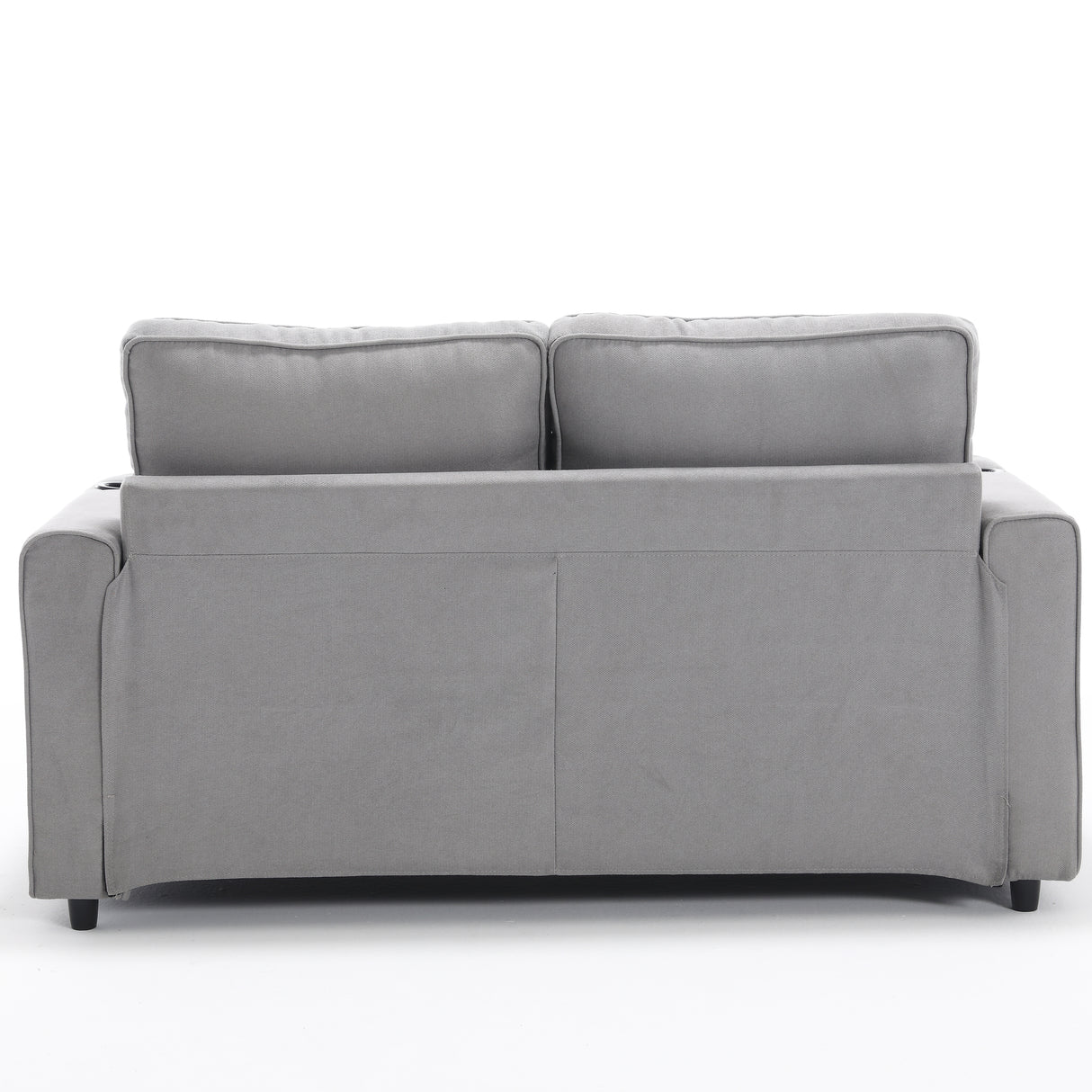 {VIDEO Provided}3-in-1 Upholstered Futon Sofa Convertible Sofa bed,Foldable Tufted Loveseat with Pull Out Sleeper Couch Bed,Folding Mattres Love Seat Daybed W/Side Pockets and Cup Holder, Light Gray