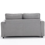 {VIDEO Provided}3-in-1 Upholstered Futon Sofa Convertible Sofa bed,Foldable Tufted Loveseat with Pull Out Sleeper Couch Bed,Folding Mattres Love Seat Daybed W/Side Pockets and Cup Holder, Light Gray