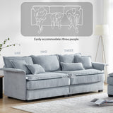 [VIDEO provided][New]95*66"Oversized Luxury Sectional Sofa with Bentwood Armrests,4 seat Upholstered Indoor Furniture with Double Cushions,L Shape Couch with Ottoman for Living Room,Apartment,3 Colors