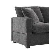 [VIDEO provided] [New] 84*84" Modern L Shape Modular Sofa, 5 Seat Chenille Sectional Couch Set with 2 Pillows Included, Freely Combinable Indoor Funiture for Living Room, Apartment, Office, 2 Colors