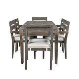 U_Style  Acacia Wood Outdoor Dining Table And Chairs Suitable For Patio, Balcony Or Backyard