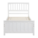 Wood Platform Bed Twin size Platform Bed, White(Old Sku:WF190776AAK  Less two center support legs)