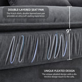 [VIDEO provided][New]95*66"Oversized Luxury Sectional Sofa with Bentwood Armrests,4 seat Upholstered Indoor Furniture with Double Cushions,L Shape Couch with Ottoman for Living Room,Apartment,3 Colors