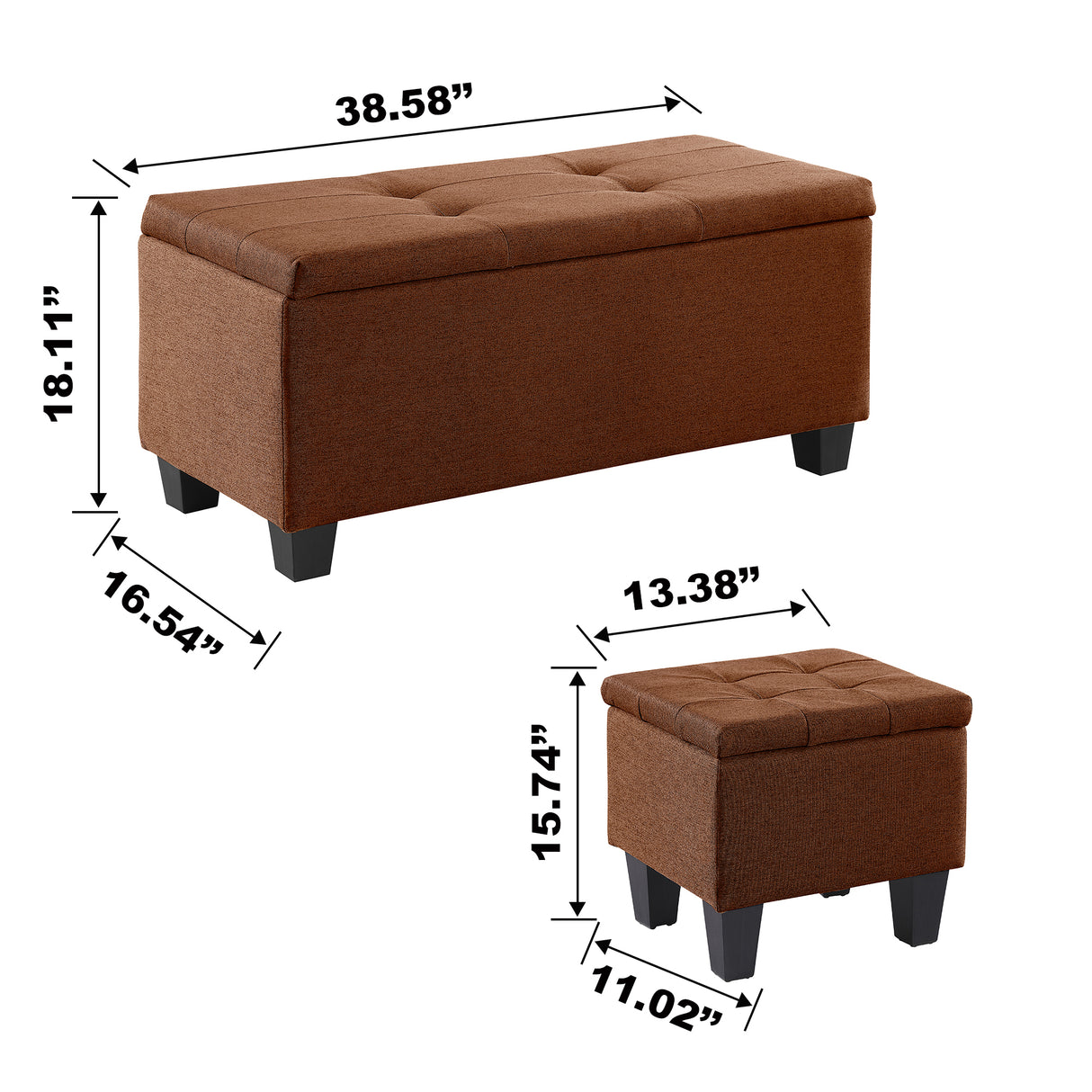 [VIDEO] Large Storage Ottoman Bench Set, 3 in 1 Combination Ottoman, Tufted Ottoman Linen Bench for Living Room, Entryway, Hallway, Bedroom Support 250lbs