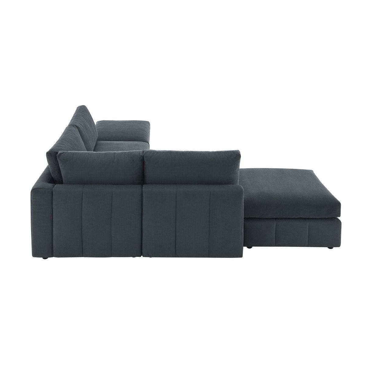 [VIDEO provided][New]93"Modern Sectional Sofa with Vertical Stripes,5-Seat Armless Couch Set with Convertible Ottomans,Various Combinations,L-Shape Indoor Furniture for Living Room,Apartment, 2 Colors