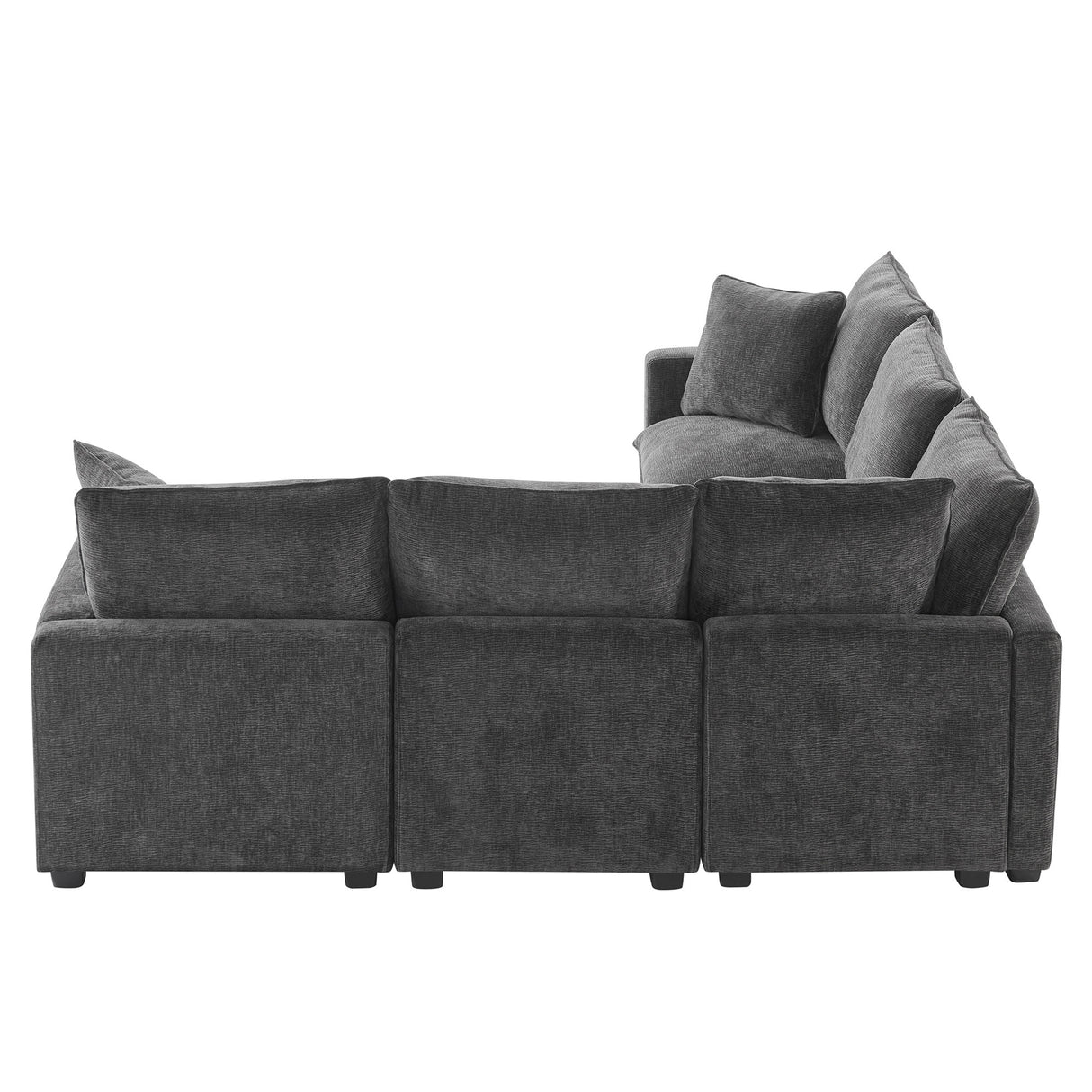 [VIDEO provided] [New] 84*84" Modern L Shape Modular Sofa, 5 Seat Chenille Sectional Couch Set with 2 Pillows Included, Freely Combinable Indoor Funiture for Living Room, Apartment, Office, 2 Colors