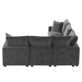 [VIDEO provided] [New] 84*84" Modern L Shape Modular Sofa, 5 Seat Chenille Sectional Couch Set with 2 Pillows Included, Freely Combinable Indoor Funiture for Living Room, Apartment, Office, 2 Colors