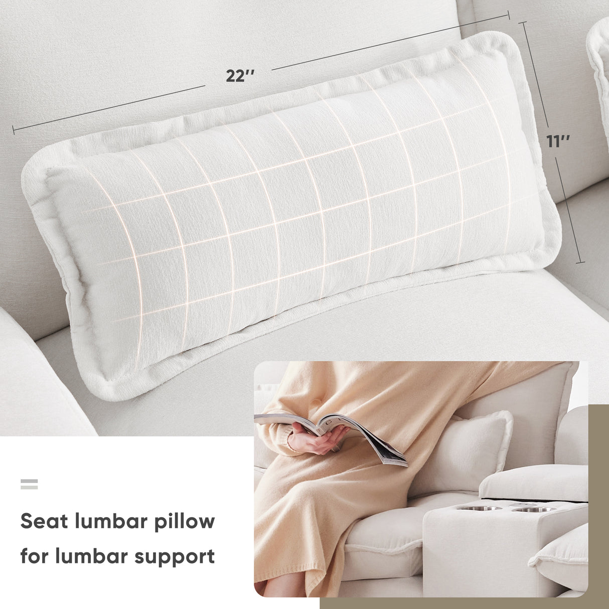 [VIDEO provided][New]123*55" Modern U-shaped Sofa with Console,Cupholders and USB Ports,6-seat Upholstered Symmetrical Indoor Furniture,Sleeper Couch Set with Chaise for Living Room,Apartment,2 Colors