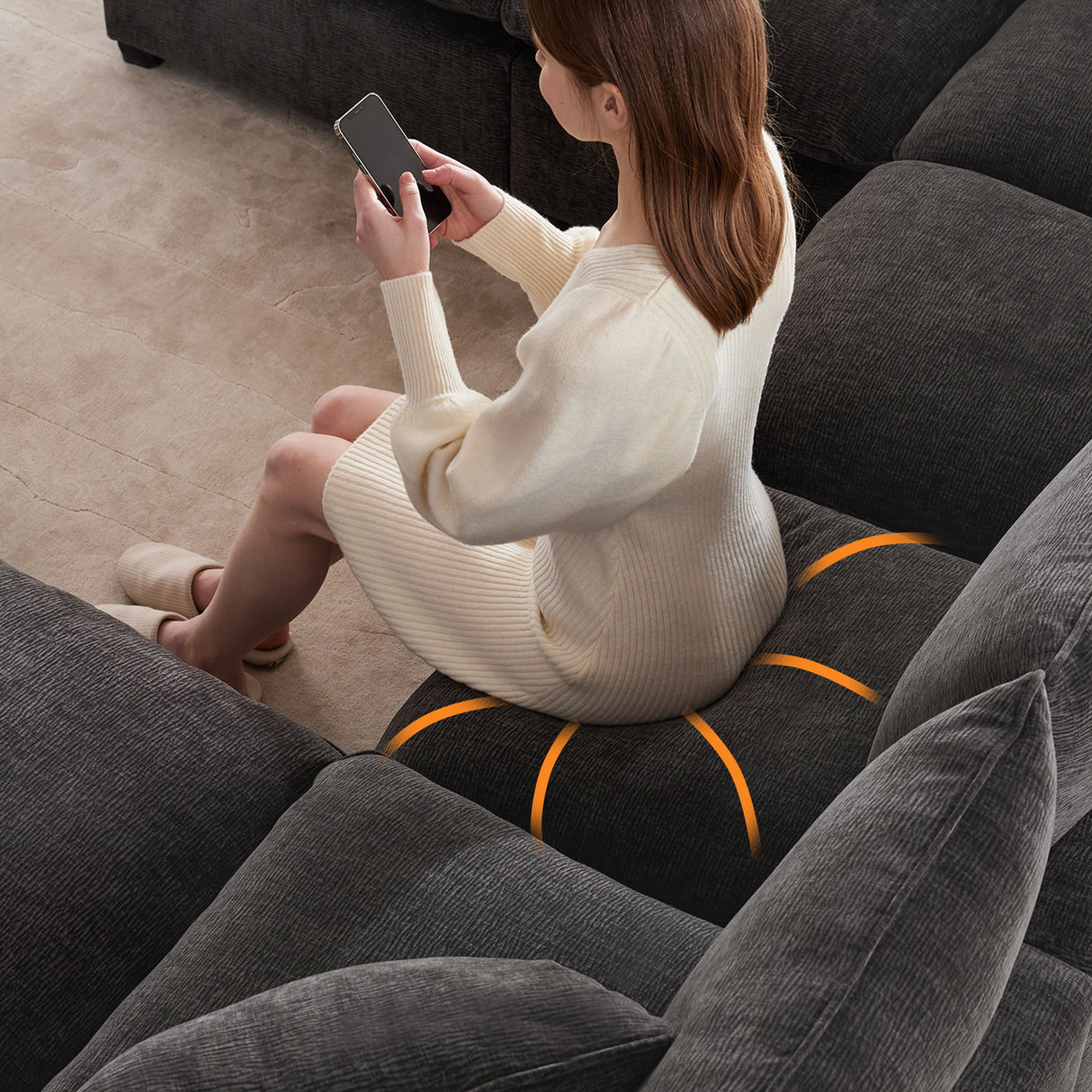 [VIDEO provided] [New] 110*84" Modern U Shape Modular Sofa, 7 Seat Chenille Sectional Couch Set with 2 Pillows Included, Freely Combinable Indoor Funiture for Living Room, Apartment, Office, 2 Colors