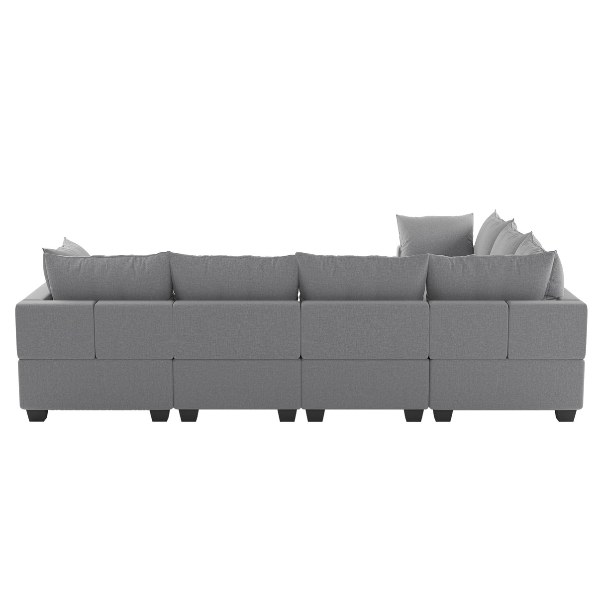 [VIDEO provided][New] 120*93" Modern U Shape Modular Sofa with Storage Ottoman,Luxury 7 Seat Sectional Couch Set with 2 Pillows Included,Freely Combinable Indoor Funiture for Living Room, Apartment