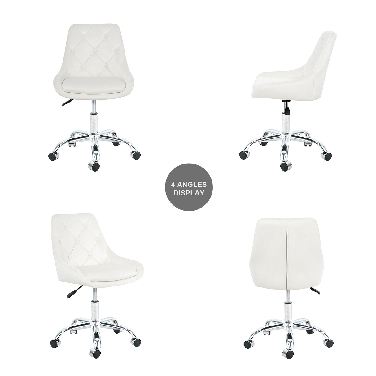 Modern velvet fabric with chrome legs living room furniture dining chair, soft and comfortable, lift adjustment, free movement convenient, space saving. (set of 1)