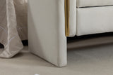 Velvet Fabric Storage Bench Bedroom Bench With Gold Metal Trim Strip